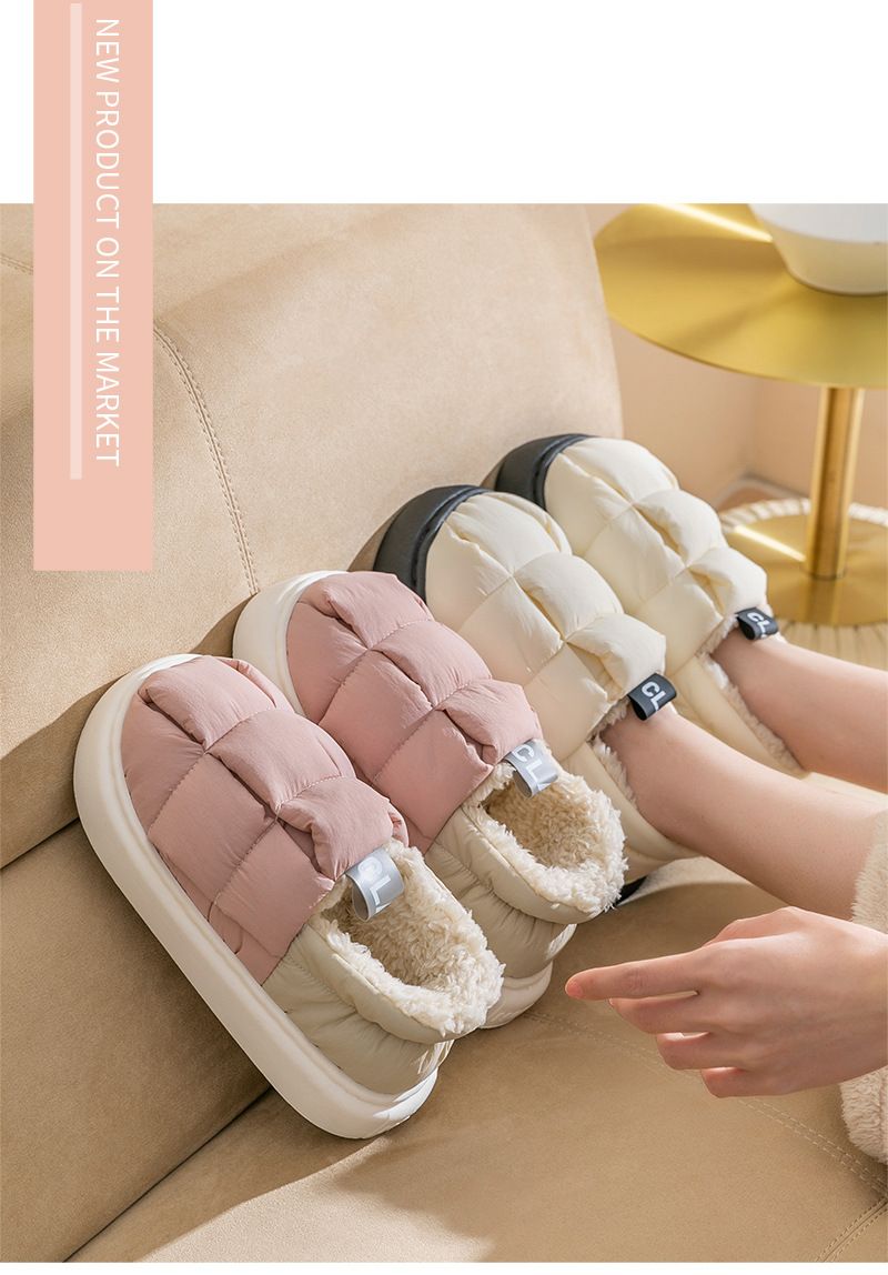 Winterpantoffeln mit Plüschfutter für Damen und Herren – Rutschfeste Gummisohle, Gemütliche Haus- und Outdoorschuhe, Dicker Fleece-Innenschuh_voghion.com