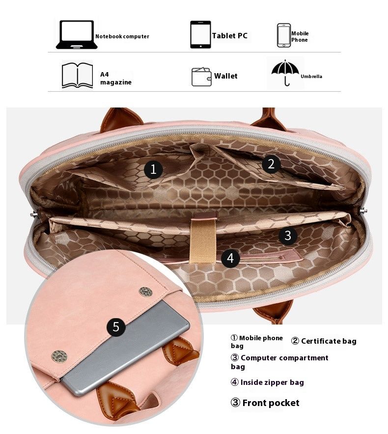 Fashionable Business Computer Bag Handheld Single Shoulder Laptop Bag Large Capacity Briefcase Waterproof And Seismic Resistant Bag_voghion.com