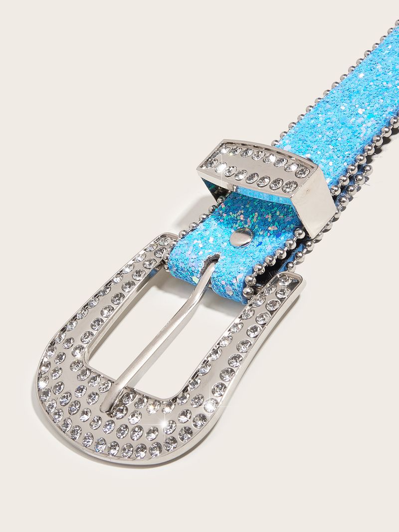 Nouvelle ceinture européenne et américaine pour filles sexy, mode féminine, style tendance et brillant, boucle diamant occidentale Y2K, ceinture large, chaîne de taille_voghion.com