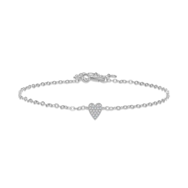 Sterling Silver Heart Bracelet Multi-Adjustable Clasp For Women Simple Versatile Zircon Wedding Jewelry Accessories_voghion.com