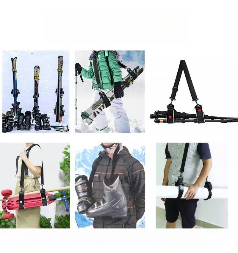 Cinghia di fissaggio antiscivolo magica per slitta da snowboard doppia, regolabile e ispessita_voghion.com