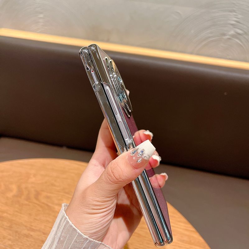 Paredzēts Vivo X Fold 3 Luxury Cute Light, plānas viļņu mirdzošas tālruņa korpusa vāciņam_voghion.com