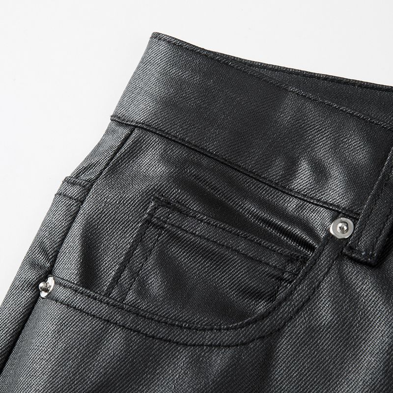 Vibe Style Herrenhose mit Reißverschlusstasche, gewachst, lässig, trendig, schmal geschnitten, gerade, figurbetont_voghion.com