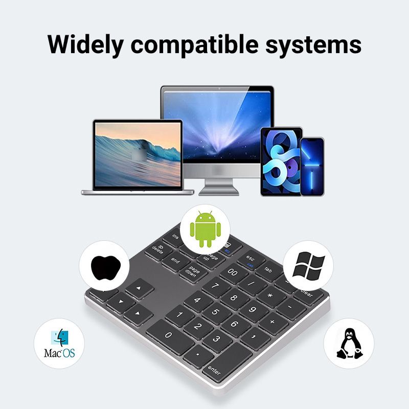 35 Keys Dual Bluetooth Number 2.4G Wireless Pad Thin Rechargeable Keypad For PC IOS Android Windows Digital Keyboard_voghion.com