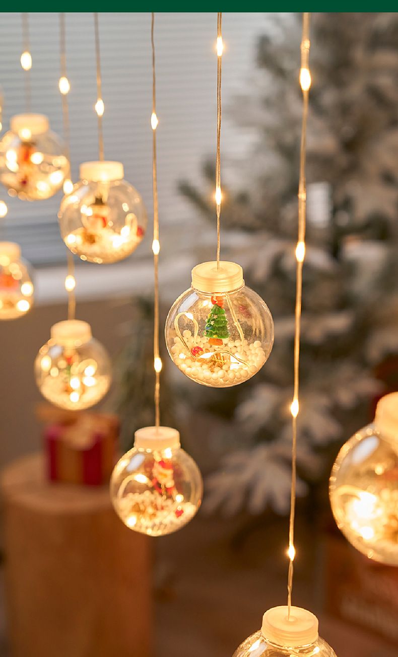 110/150 LED Copper Wire Fairy Lights With Snowman/Tree/Santa Designs - Warm White & Multi-Color Christmas Decor For Windows_voghion.com