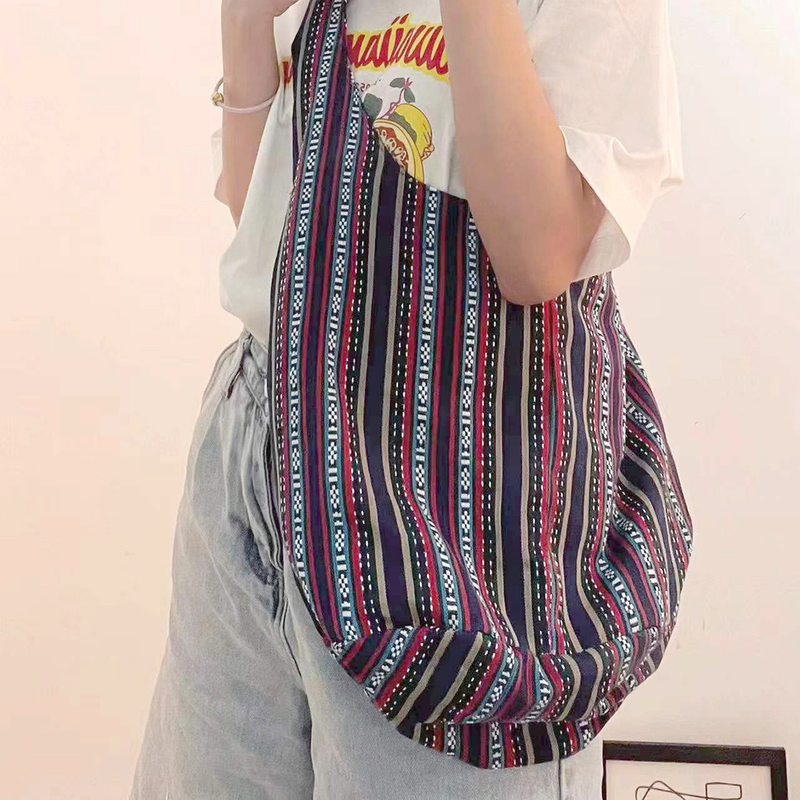 Borsa casual portatile in jacquard di tela di canapa e cotone monospalla da donna di Guangzhou Hanfeng_voghion.com