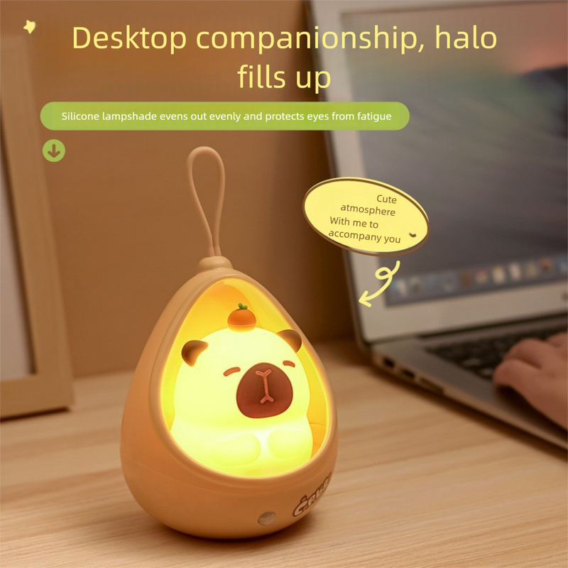 Luce notturna Kapibara - Sensore di movimento intelligente a LED, compagno di sonno per la camera da letto, simpatica idea regalo_voghion.com