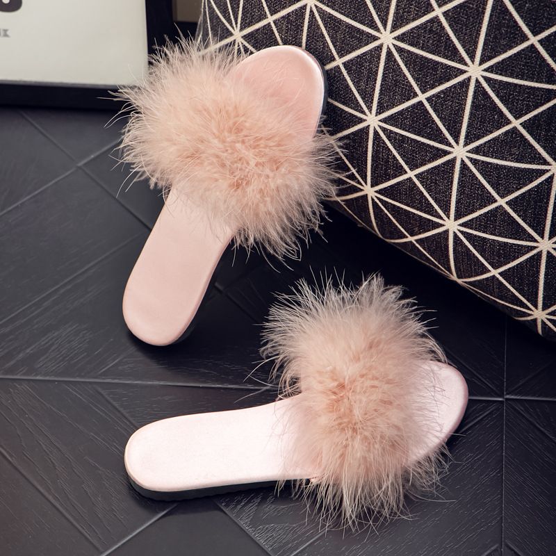 Damigella d'onore primavera estate pelosa per donna nuove pantofole rosse in raso per abito da sposa e scarpe abbinate_voghion.com