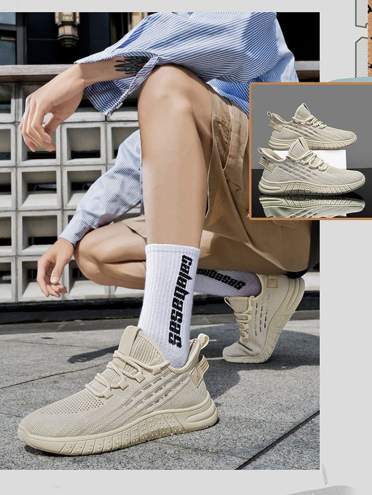 Scarpe da uomo in cocco, scarpe in rete, scarpe sportive versatili in tessuto Fly, scarpe da corsa casual da uomo_voghion.com