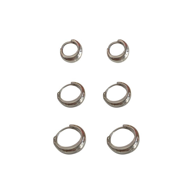 Eleganti orecchini a cerchio in argento puro spesso per donna, design di nicchia, leggeri e lussuosi._voghion.com