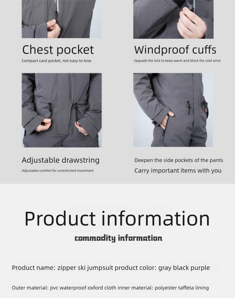 Ski Suit Cold-Proof Men And Women One-Piece Outdoor Set Waterproof Windproof Thickened Warm Integrated Riding Fishing_voghion.com