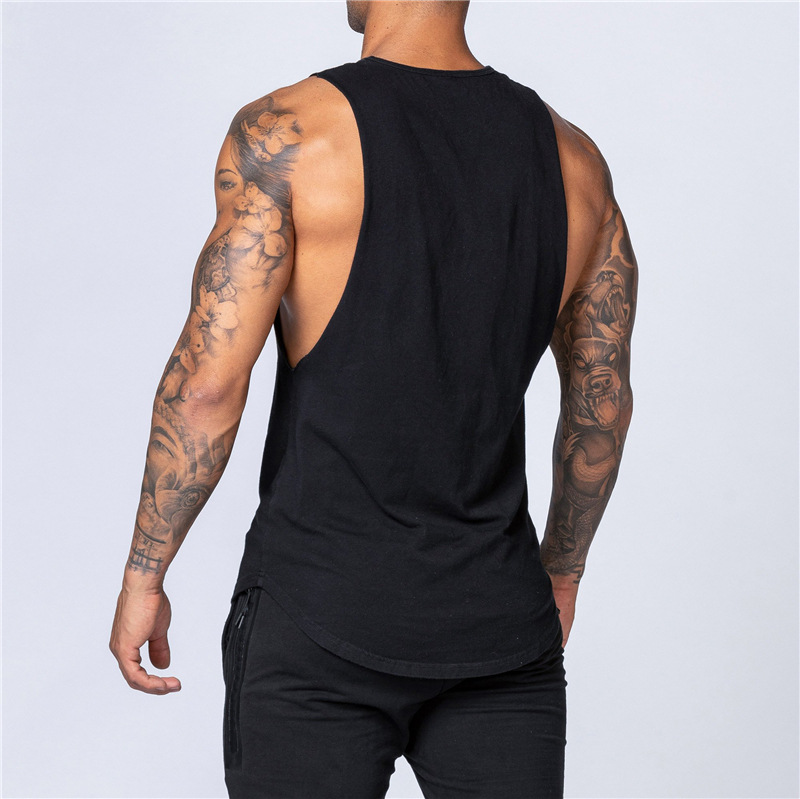 Sommer lose ärmellose weiße Camisole Laufeisen Top Sport Fitness Kleidung Trainingsweste für Männer_voghion.com