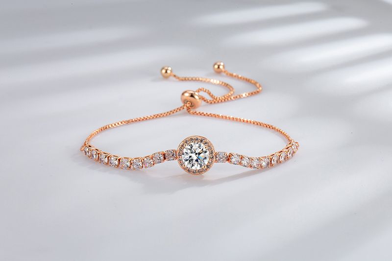 Minimalist Sweet Light Luxury Exquisite Advanced Round Zircon Bracelet Fashionable Girls Niche Hand Jewelry Pull Out Series_voghion.com