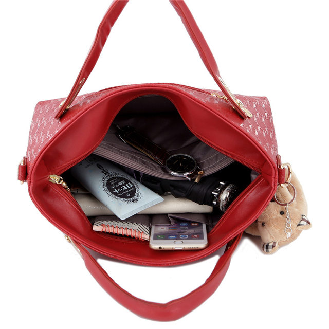 4 pezzi/set set di borse da donna elegante borsa a tracolla in pelle PU moda borse da donna con pochette a tracolla in tinta unita selvaggia_voghion.com