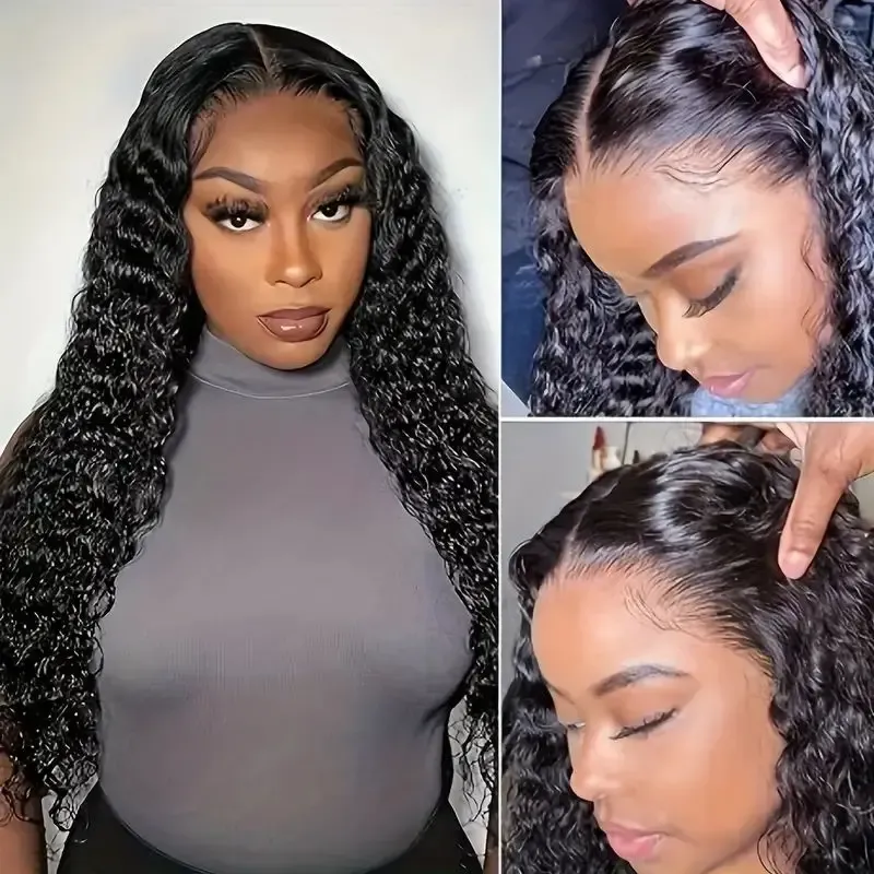 13x4 Lace Frontal Perücke Deep Wave Echthaar für Frauen gewellte Perücken_voghion.com