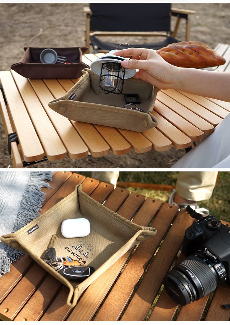 CLS Outdoor Camping Home Travel Box Portable Folding Square Miscellaneous Storage Tray_voghion.com
