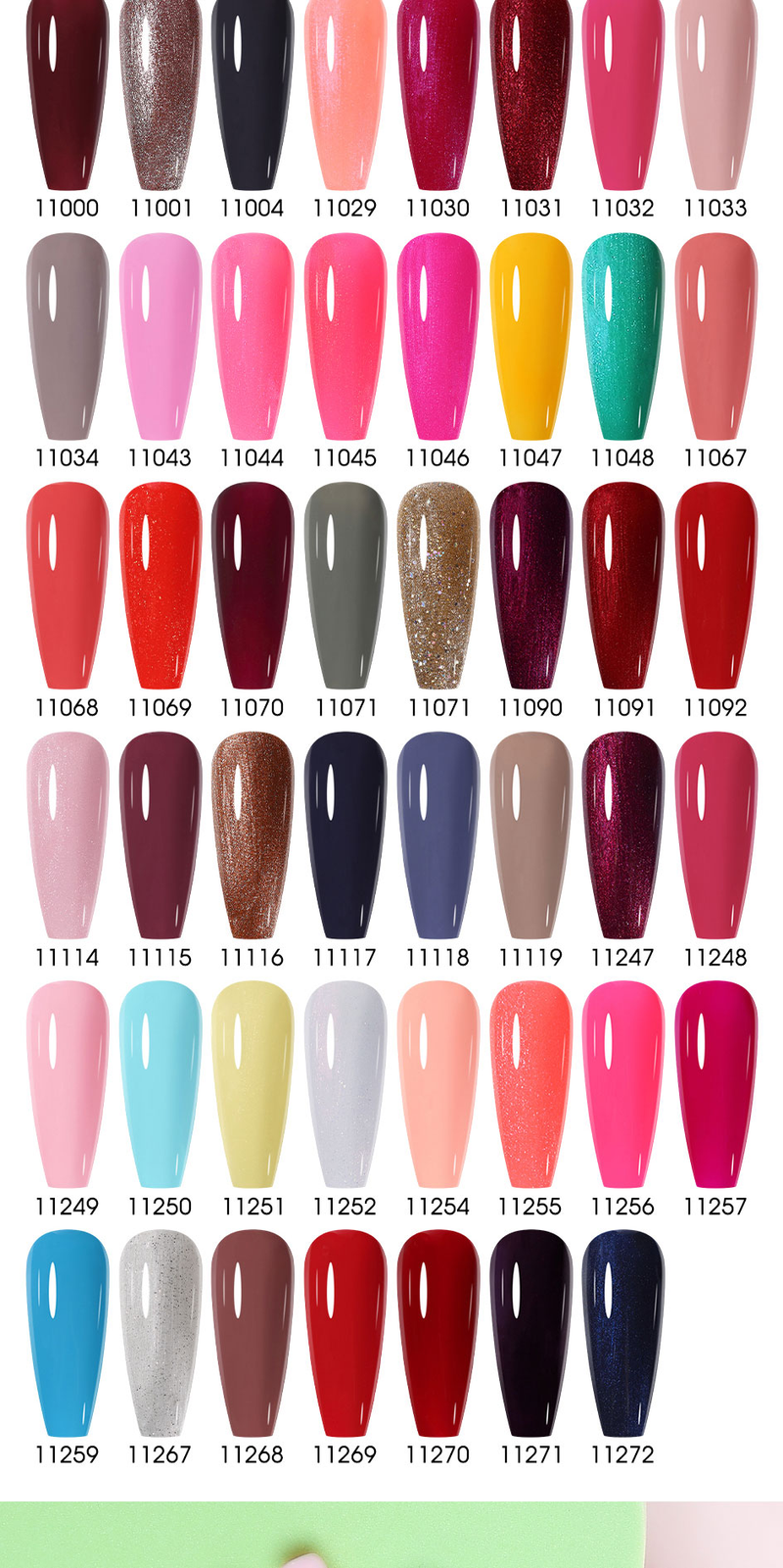 Clou Beaute 20-teiliges Gel-Nagellack-Set, Farbe: 15 ml, weiße Glasflasche, Nagelkunst-Set, semi-permanenter Gellack-Nagellack_voghion.com