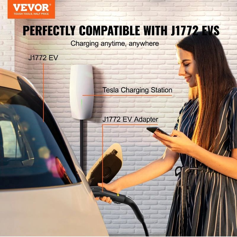 Charging Storage 48 Adapter Lock EVs 240V Bag AntiDrop Amp Tesla Max J1772 With P J1772 IP65 Charger Tesla High To For Adapter_voghion.com