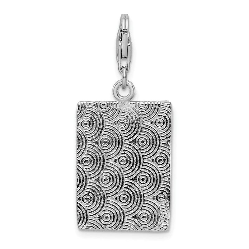 Amore La Vita Sterling Silver Rhodium-plated Polished Picture Frame Charm With Fancy Lobster Clasp_voghion.com