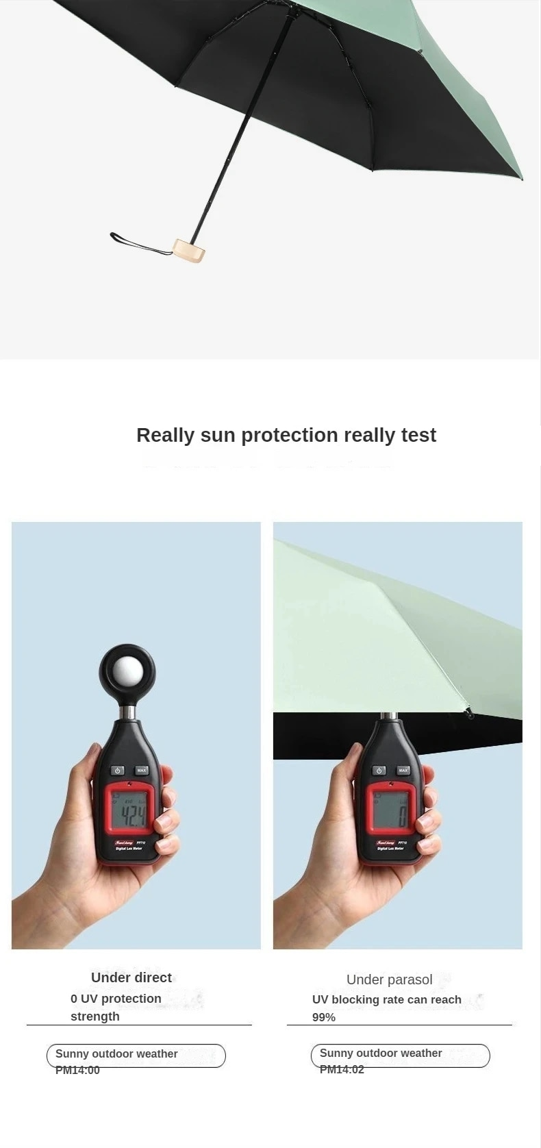 70% Off Mini Small Rain Vinyl Folding Umbrella UV Ultraviolet Protection Sun Shade Pocket Parasol_voghion.com
