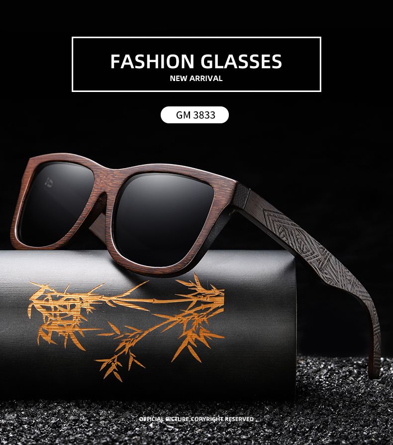 Fashion Fashion Vintage Fashion Bamboo Wooden Handmade Polarized Mirror Coating Lenses Eyewear Sunglasses for Men_voghion.com