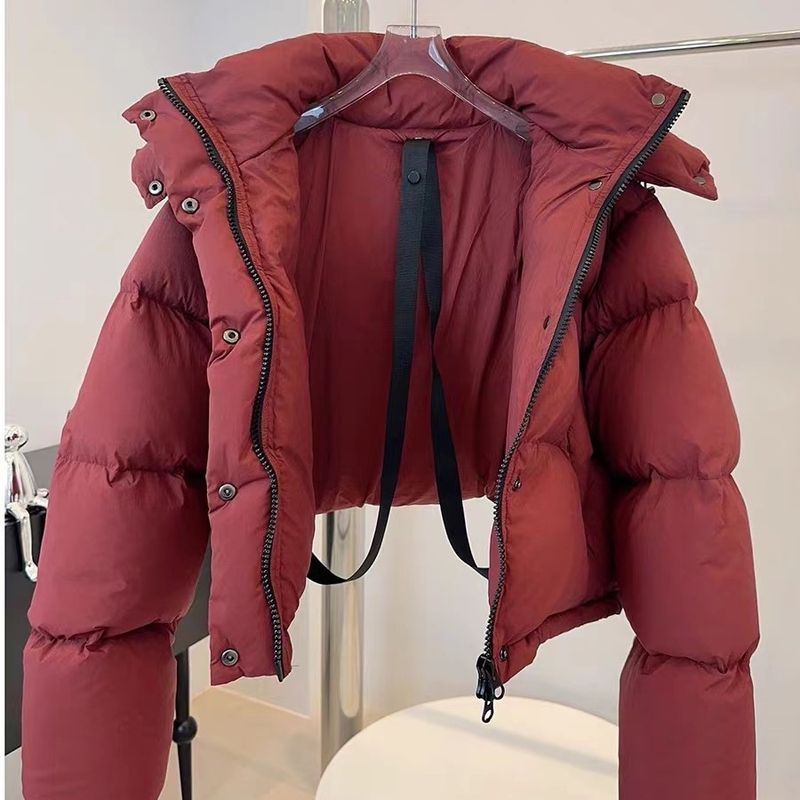 Korean Version Puff Lulu Down Women's Short Style New Thickened Hoodie Fashion Warm Bread Jacket Winter_voghion.com