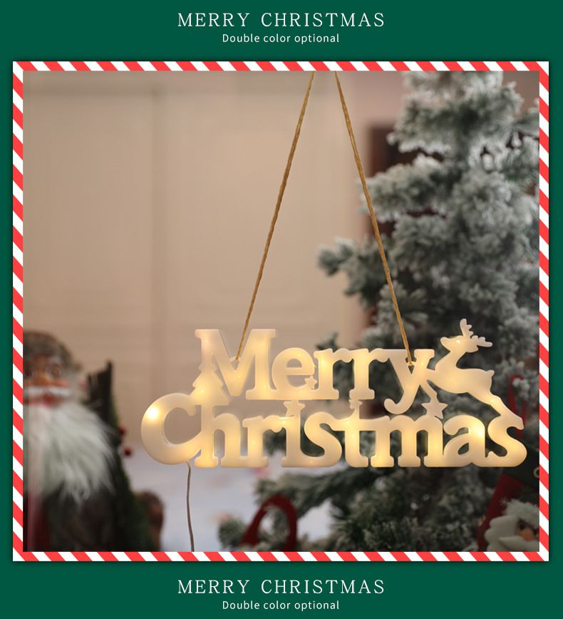 Luces LED navideñas con letras: decoración navideña a pilas para el hogar, fiestas y exteriores (blanco, rojo y amarillo)_voghion.com