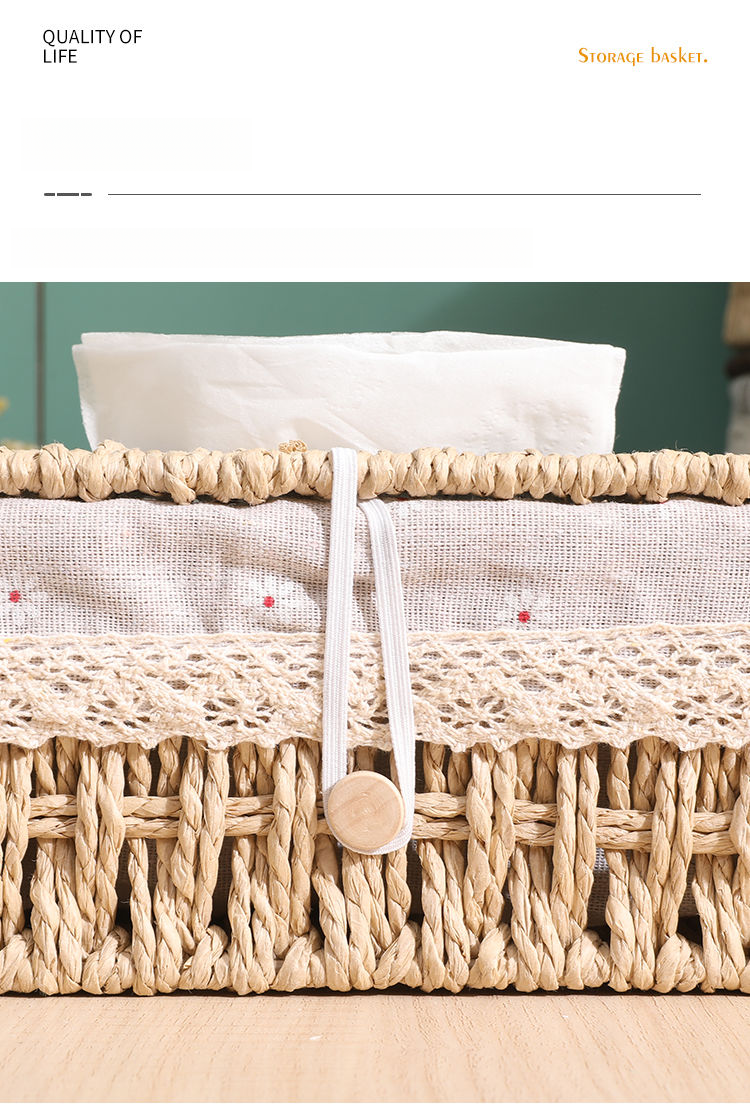 Woven Tea Table, Household Straw Woven Miscellaneous Storage, Desktop Toy Key, Cosmetics, Living Room Snacks, Drawer_voghion.com