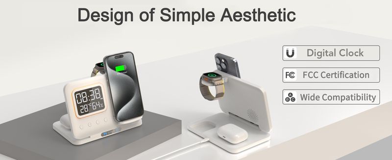 Wireless Charger Three-in-One For Huawei Iphone Iphone16 Samsung Mobile Phone Neutral Iphonewatch10 Watch 4 Headset_voghion.com