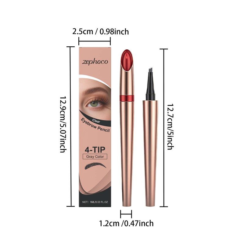 Zephoco Smudge-Proof Four-Pronged Daily Travel Non-Smudge Natural Hair Flow Ultra-Fine Stroke Eyebrow Pencil_voghion.com