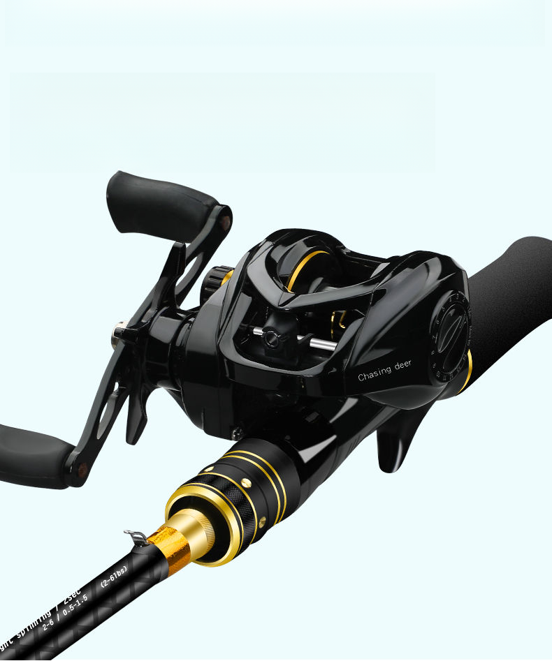 New Lure Set Carbon Fiber Ultra-light Fishing Black Fish Beginner Entry Single Rod Straight Handle Baitcasting Reel_voghion.com