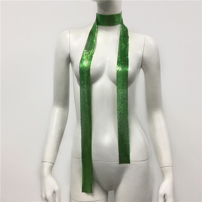 Modes aksesuāru aksesuāri Metāla fliteru kakla lentes šuvju apkakle Modes fliteru šalle sievietēm_voghion.com