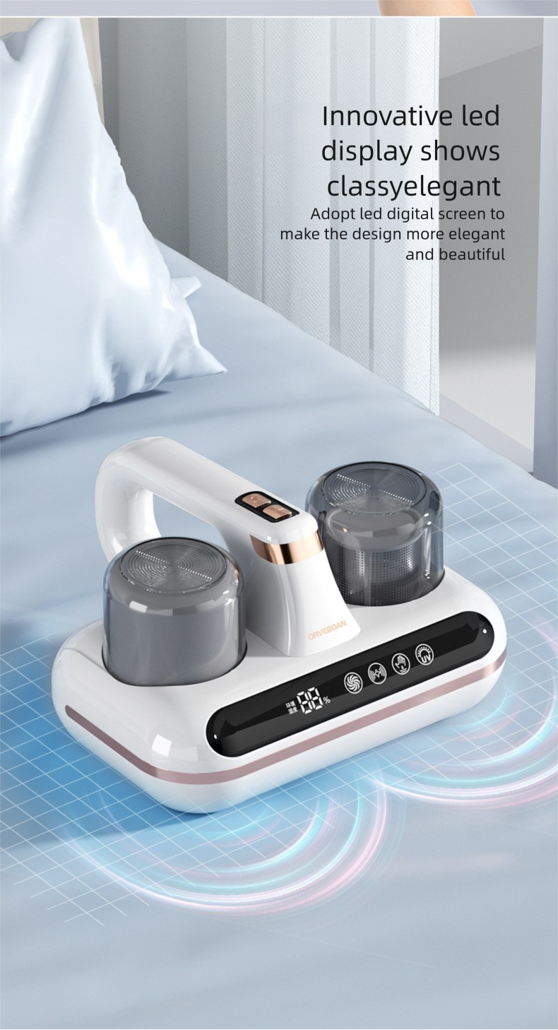 Aspirapolvere UV senza fili 2 in 1 - Aspirapolvere a forte aspirazione per la rimozione degli acari per divani letto e collettore di polvere per sterilizzazione_voghion.com