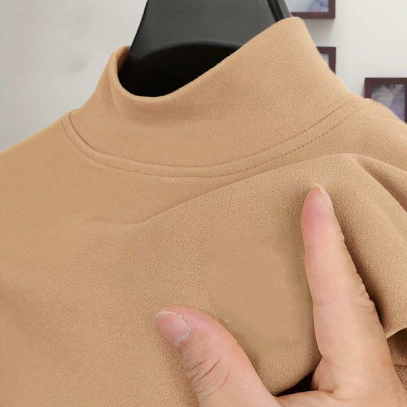 Abbigliamento da uomo, invernale, in pile bifacciale, con accumulo di calore, caldo, versatile, per adolescenti, mezza dolcevita, a maniche lunghe_voghion.com