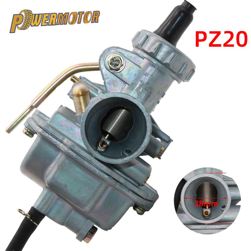Powermotor Motorcycle PZ20 Carburetor 20mm Carb For 50cc 70cc 90cc 110cc 125cc 135 Keihi Kazuma ATV Quad Go Karts Moped SUN_voghion.com