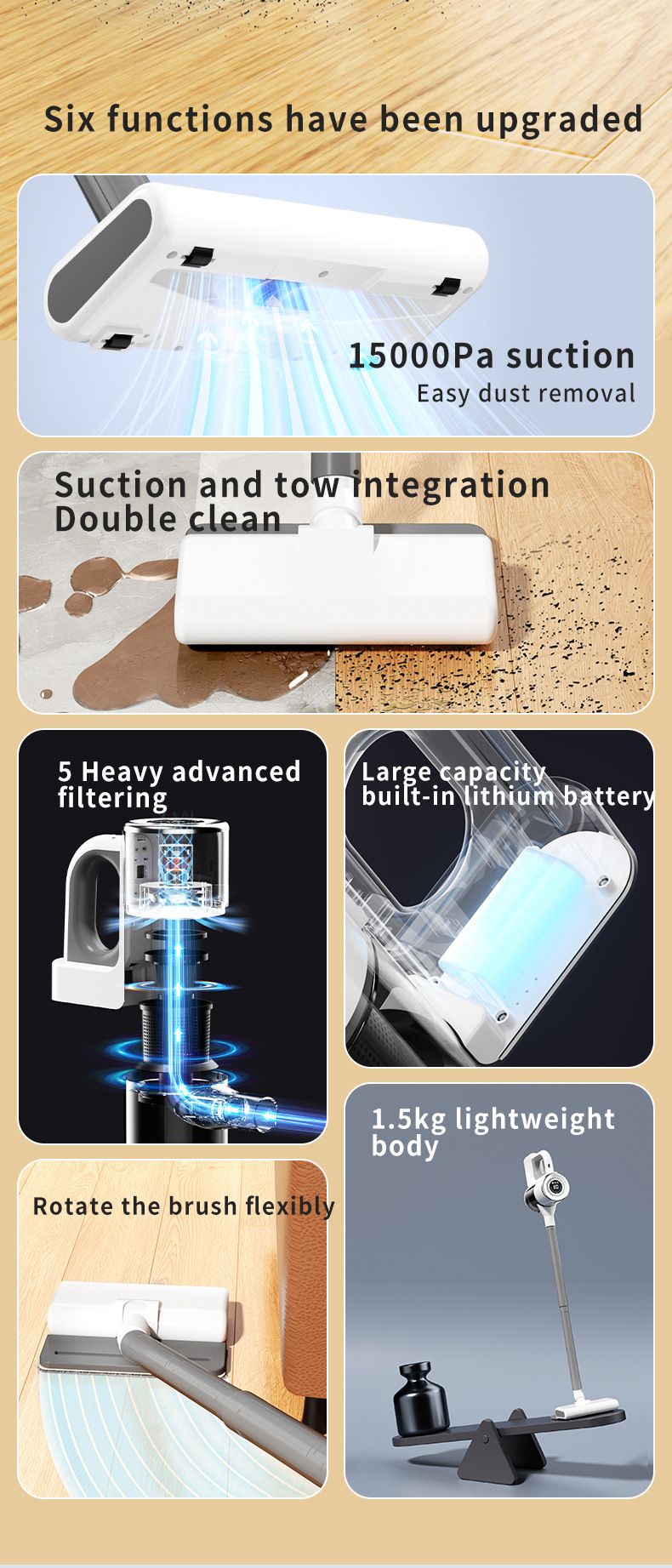 Powerful All - In - One Portable Vacuum Cleaner For Car And Home_voghion.com
