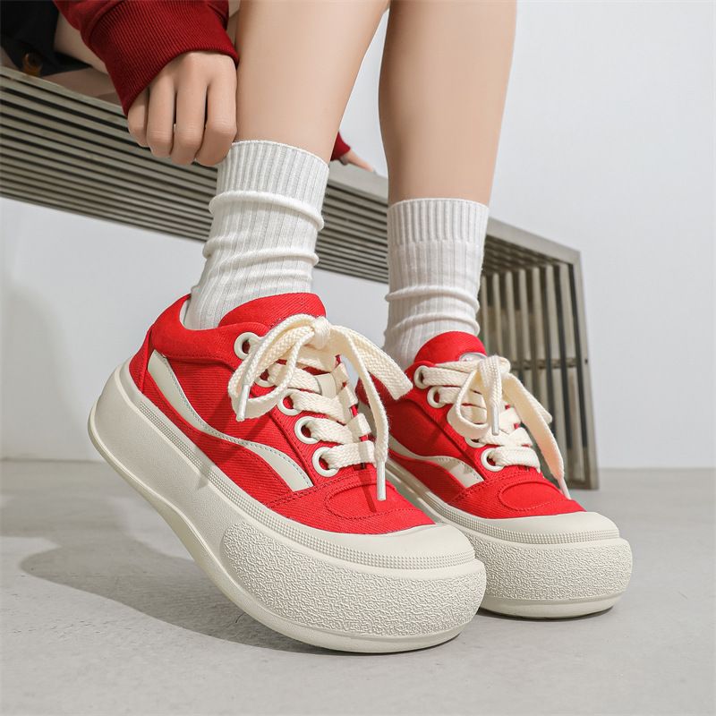 Ugly Cute Trendy And Versatile Dad Round Toe Bread Sparkling Drinks, Celebrity Pairs, Canvas Shoes, Board Shoes_voghion.com