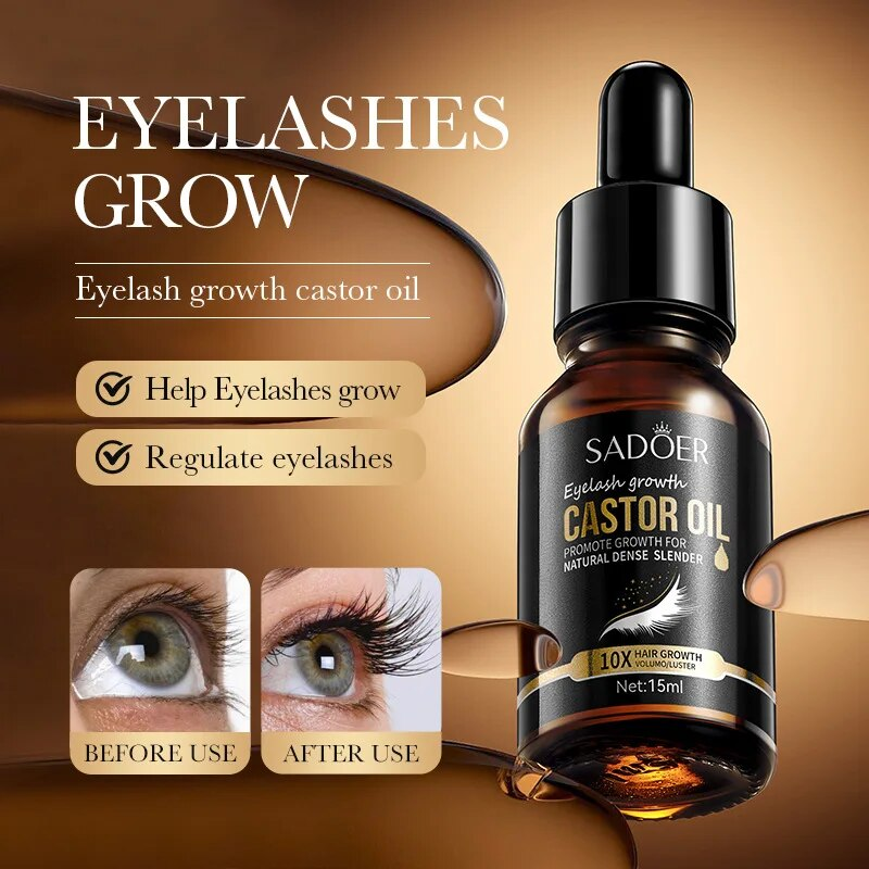 SADOER Makeup Castor Oil Mascara bieza un gara šķidrā skropstu tuša_voghion.com