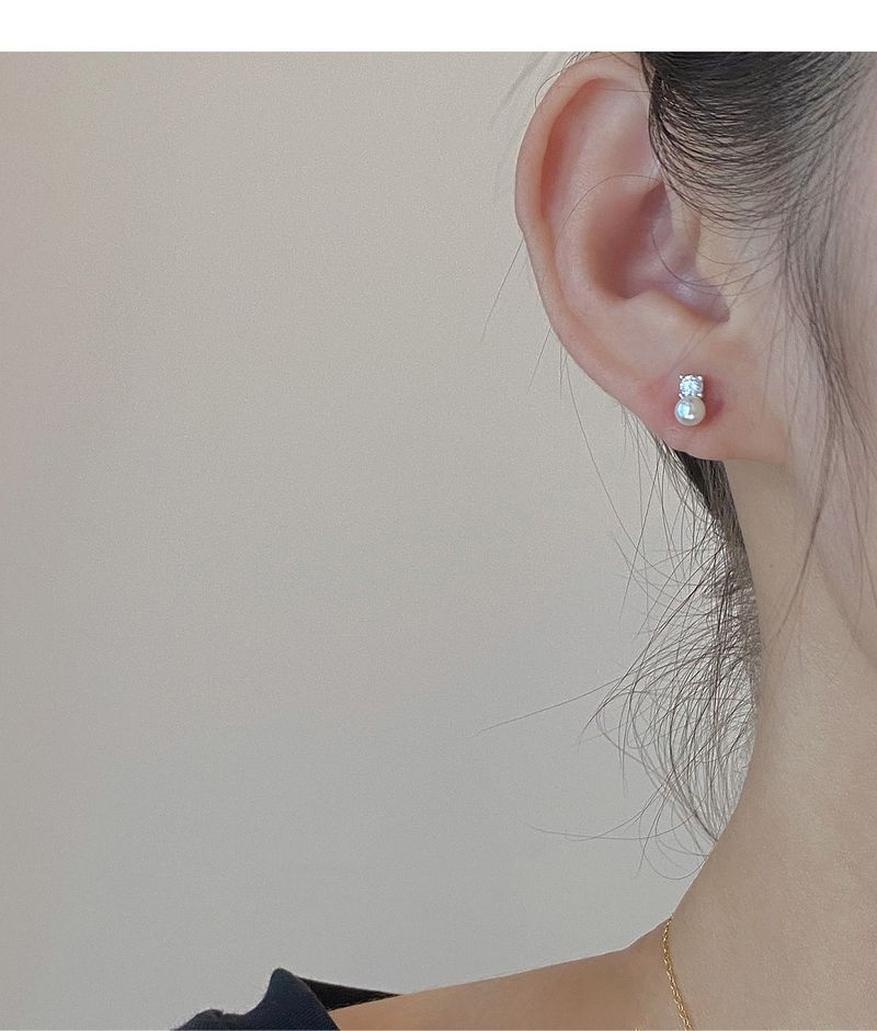 Argento Sterling Zircone di Alta Qualità Perla Orecchino Vite Fibbia Semplicità ed Eleganza 2022 Nuovi Orecchini a Filo_voghion.com