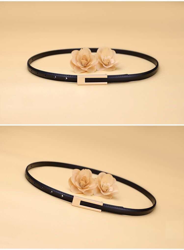 2023 Nuova Vendita Cintura Nera Vintage Piccola Cintura da Donna Semplice Classico Versatile Cintura Fine Abbinata Gonna Camicia Abito Cintura Stile Fine_voghion.com