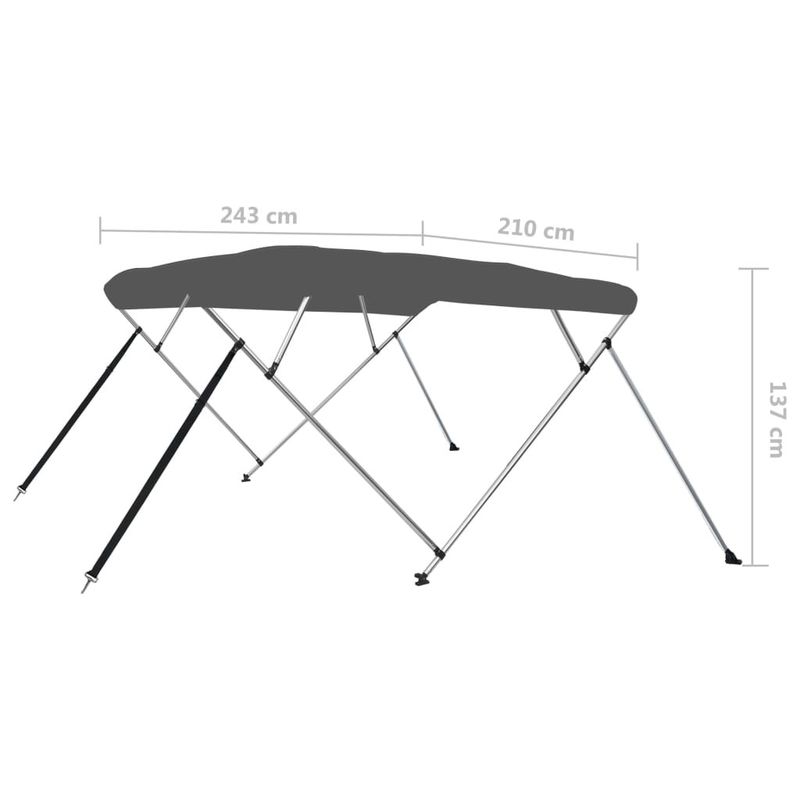 4 Bow Bimini Top Anthracite 95.7"x82.7"x53.9"_voghion.com