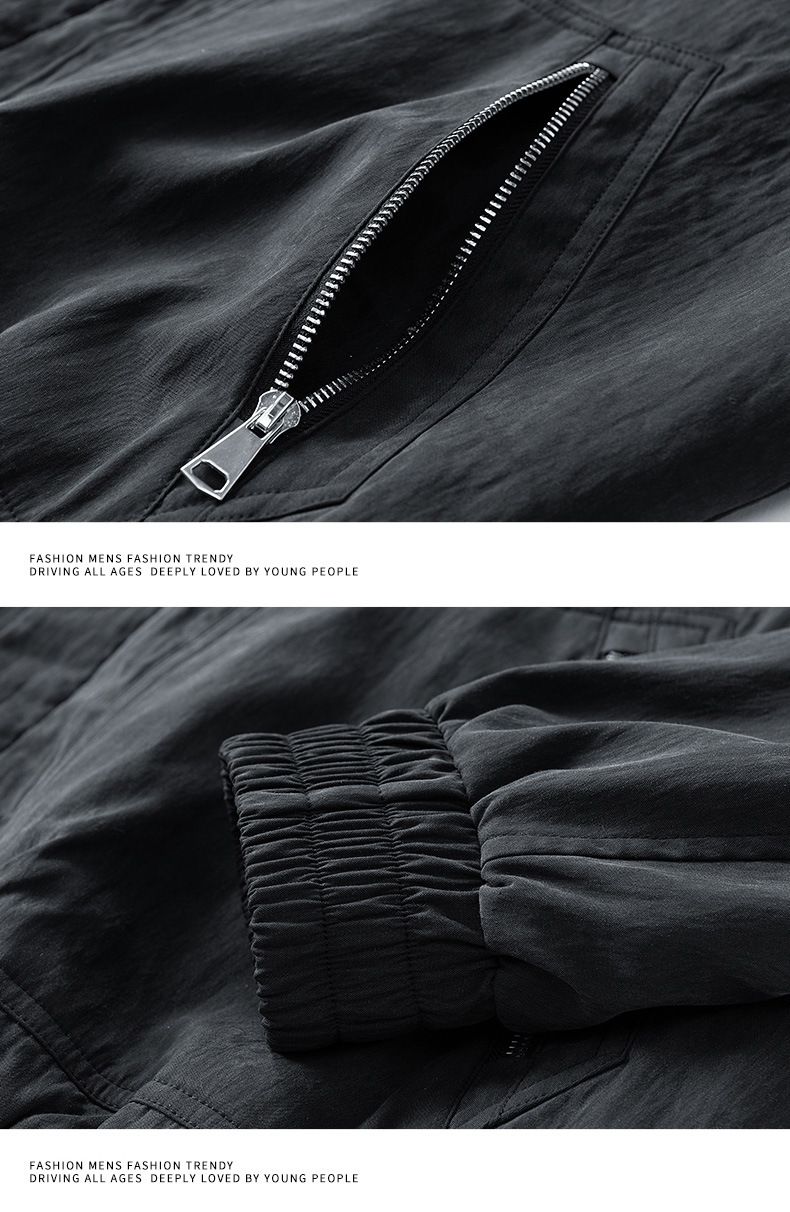 Men's Clothing Men's Jacket Spring And Autumn Solid Color Hooded Hong Kong Style Jacket Casual Loose Workwear Jacket Men_voghion.com