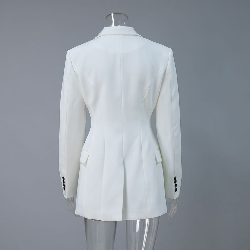 Giacca blazer da pendolare slim fit, con scollo a V, vestibilità attillata, primavera 2025, di alta qualità, antirughe, per donna_voghion.com