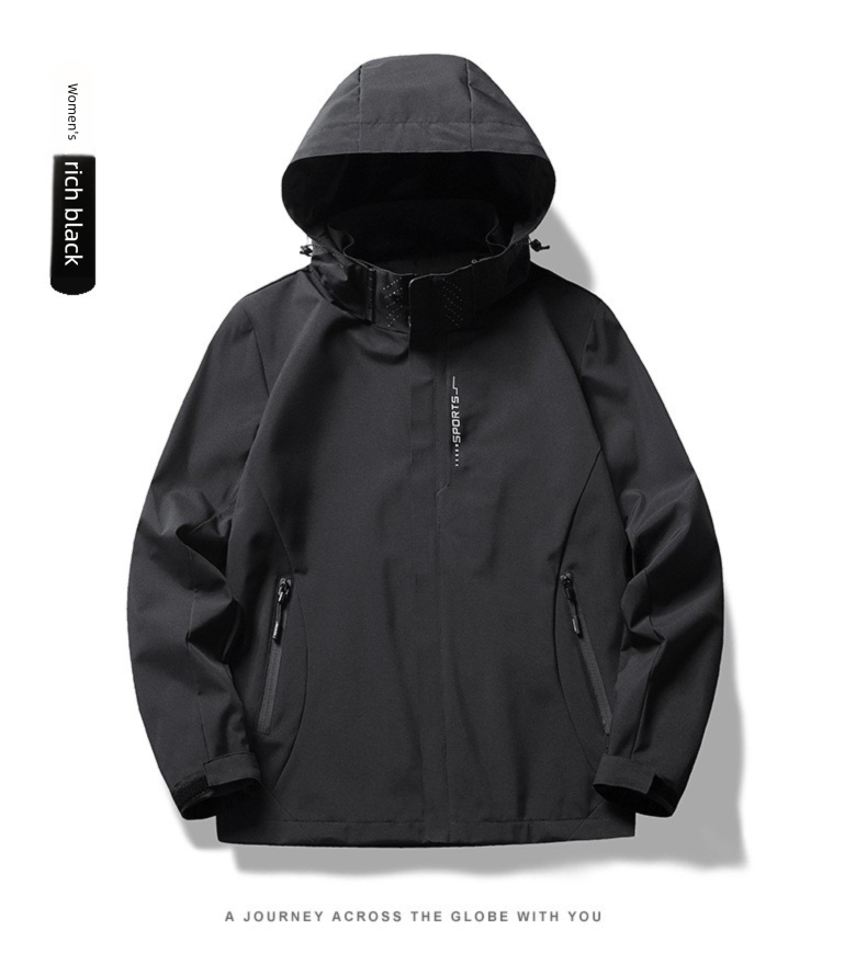 Outdoor Softshell Men Thin Coat Women Top Single Layer Hooded Windproof Waterproof Hiking Jacket Customizable_voghion.com