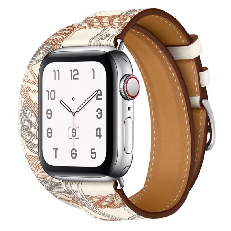 Vendita calda Adatto per iWatch7 Doppio Loop iWatch 8654SE Cinturino in pelle a blocchi di colore contrastanti | Moda, tendenza_voghion.com