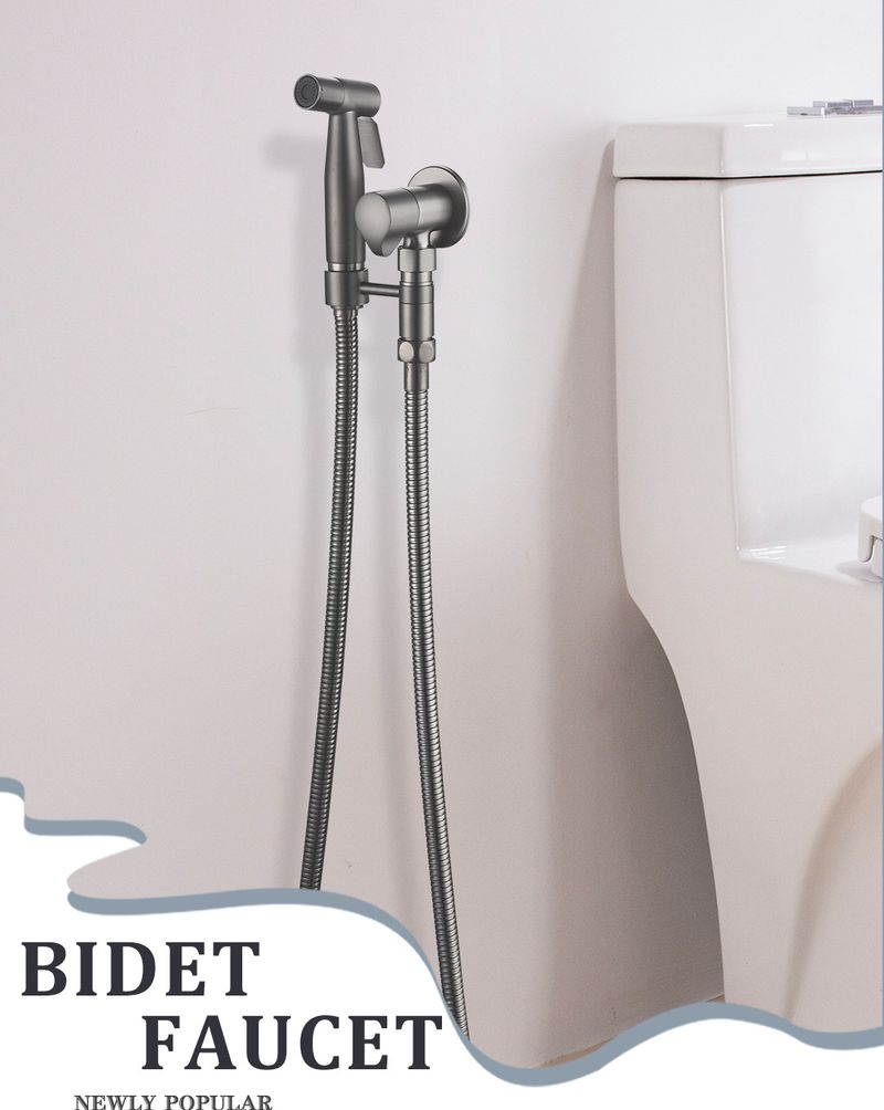 Suporte de válvula de ângulo de latão 304 Aço inoxidável Corpo do aspersor Limpador Pistola de pulverização de vaso sanitário Torneira de descarga_voghion.com
