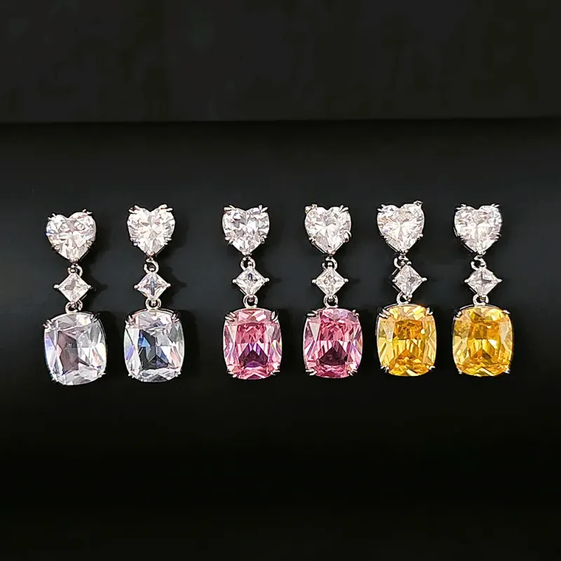 Designer Earrings Luxury Colored Crystal Diamond Pendant Earring Classic Style Zircon Earings High Quality Brass Lady_voghion.com