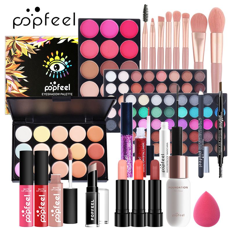 POPFEEL Makeup Master's Beginner - Set completo di cosmetici leggeri per il trucco, con confezione regalo_voghion.com