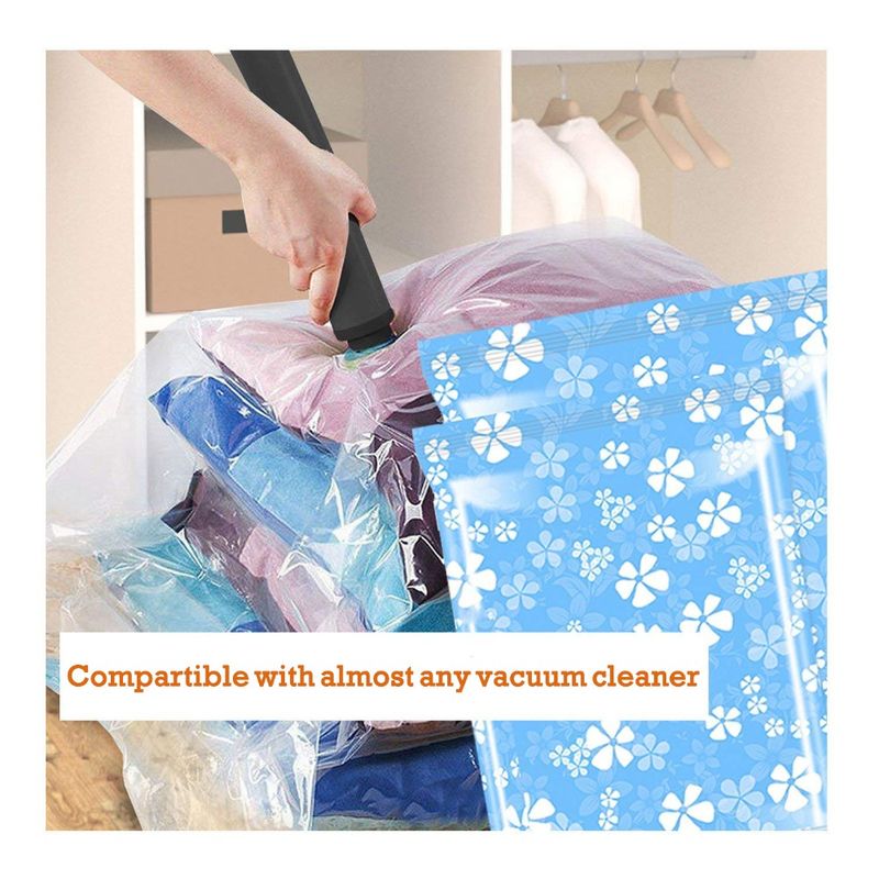 7 peças de bolsa de armazenamento a vácuo espessada para sacos comprimidos de pano com bomba manual, cobertor reutilizável, organizador de roupas de colcha, viagem_voghion.com