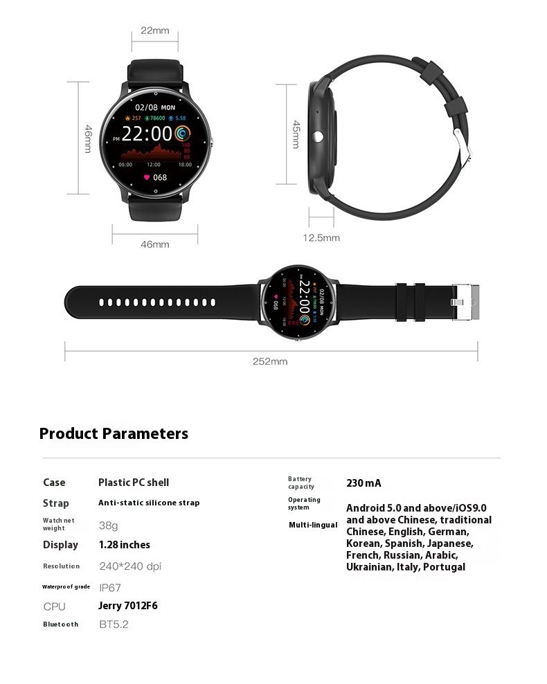Dafit Cross-border vendita caldo ZL02CPRO Bluetooth Call Smartwatch Monitoraggio sanitario Multi Sport Smartwatch_voghion.com